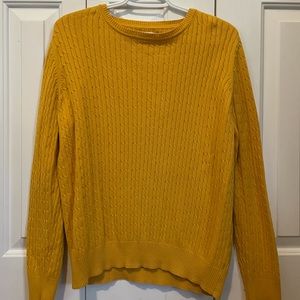 KIM ROGERS Yellow Cable Knit Sweater
